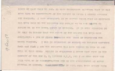 Document - NORMAN OLIVER COLLECTION: SPEECH NOTES 9 DECEMBER 1950