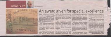 Document - CERTIFICATE OF MERIT: TO JAMES LESLIE