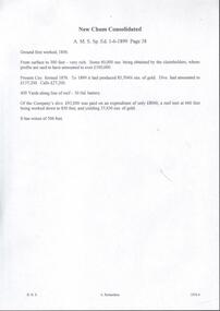 Document - NEW CHUM CONSOLIDATED MINE - NOTES ON THE NEW CHUM CONSOLIDATED MINE