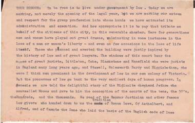 Document - NORMAN OLIVER COLLECTION: SPEECH NOTES FOR THE OPENING OF THE LEGAL YEAR 1965