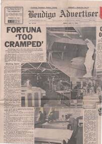 Newspaper - FORTUNA COLLECTION: ADVERTISER NEWSPAPER ARTICLE: FORTUNA 1970, 17th July, 1970