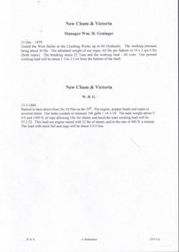Document - NEW CHUM & VICTORIA LINES OF REEF - NEW CHUM & VICTORIA MINE MANAGER'S REPORTS