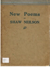 Book - ALEC H CHISHOLM COLLECTION: BOOK 'NEW POEMS'  BY SHAW NEILSON