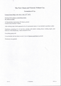 Document - NEW CHUM & VICTORIA TRIBUTE COY - EXTRACT OF MEETING