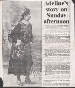 Document - NEWSPAPER ARTICLE: ADELINE KEATING