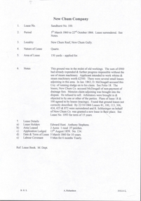 Document - NEW CHUM LINE OF REEF - LEASE SANDHURST NO 100 NEW CHUM COMPANY