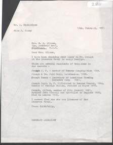 Document - ENQUIRY: MR JOSEPH, 13th February, 1971