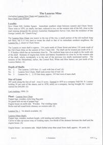 Document - LAZARUS MINE - NOTES ON THE LAZARUS MINE