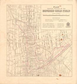 Map - BENDIGO GOLD FIELD - MAP OF PORTION OF THE BENDIGO GOLD FIELD