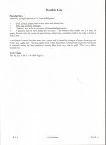 Document - GREAT EXTENDED HUSTLERS MINE - HUSTLERS LINE PECULIARITIES