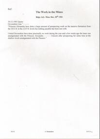 Document - DEVONSHIRE MINES - THE WORK IN THE MINES