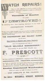 Document - ADVERTISING PAMPHLET FOR WATCH REPAIRS