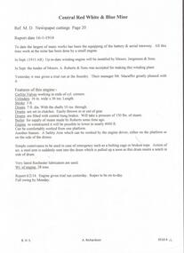 Document - CENTRAL RED, WHITE AND BLUE MINE - REPORT ON MACHINERY