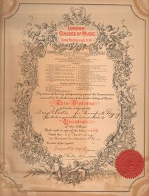 Document - FOSTER AND WILSON COLLECTION: PIANO CERTIFICATE