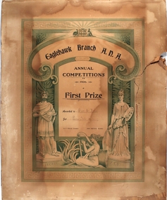 Document - FOSTER AND WILSON COLLECTION: ANA COMPETITION PIANO CERTIFICATE