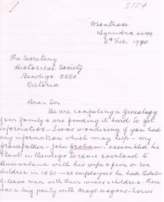 Document - CORRESPONDENCE: JOHN GRAHAM, 1980