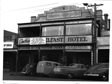 Photograph - CARWARDINE COLLECTION: BELFAST ARMS HOTEL, BENDIGO, 8th February, 1955