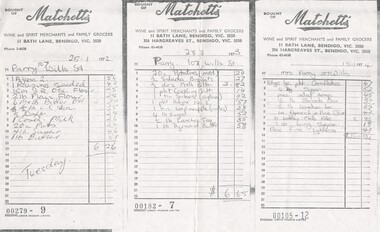Document - MATCHETT'S INVOICES - 6 PHOTOSTAT COPIES, 1957,1968,1972,1973,1974