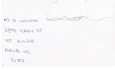 Document - FOSTER AND WILSON COLLECTION: ENVELOPE