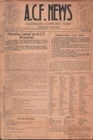 Document - LYDIA CHANCELLOR COLLECTION: A.C.F. NEWS AUSTRALIAN  COMFORTS FUND (VICTORIAN DIVISION), 1942, 1943