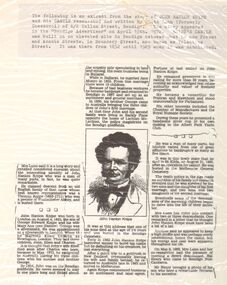 Photograph - NEWSPAPER CUTTING:   JOHN HANLON KNIPE CASTLE, 1972