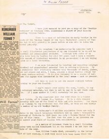 Document - CORRESPONDENCE: A WILLIAM FERNIE (OF BENDIGO)