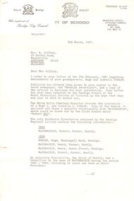 Document - CORRESPONDENCE: FOWLER AND MCCONACHIE FAMILIES
