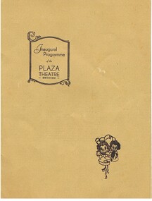 Document - MALONE COLLECTION: PLAZA THEATRE INAUGURAL PROGRAMME, 1930's