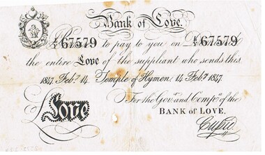 Document - MALONE COLLECTION: VALENTINE CERTIFICATE, 14 Feb 1847