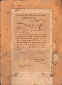 Document - AMALGAMATED MINERS' ASSOCIATION OF AUSTRALASIA, J.B. WATSON LETTER, 1891