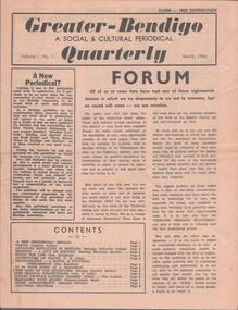 Newspaper - GREATER BENDIGO QUARTERLY, March 1966