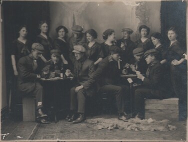 Photograph - PHOTOGRAPH:  GROUP PORTRAIT OF PEOPLE PLAYING CARDS
