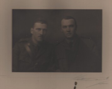 Photograph - PHOTOGRAPH:   PORTRAIT OF TWO MILITARY MEN, WORLD WAR 1