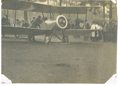 Photograph - BASIL WATSON COLLECTION: BIPLANE ON GROUND, CROWD BEHIND