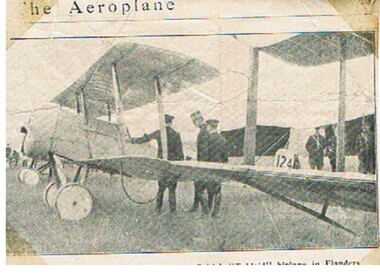 Newspaper - BASIL WATSON COLLECTION: BELGIUM KING INSPECTING A TABLOID BIPLANE AT FLANDERS
