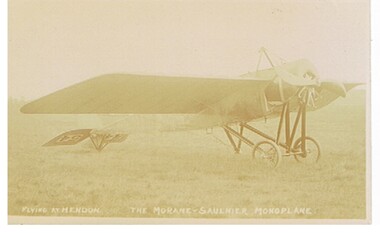 Postcard - BASIL WATSON COLLECTION:  MORANE-SAULNIER MONOPLANE AT HENDON