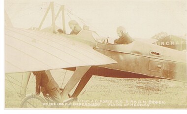 Postcard - BASIL WATSON COLLECTION: POSTCARD J.G. PORTE, R.N. AND H.M. BROCK ON DEPERDUSSIN AT HENDON