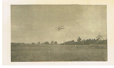 Postcard - BASIL WATSON COLLECTION: POSTCARD  BIPLANE FLYING OVER PADDOCK