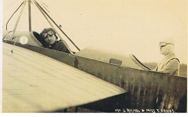 Postcard - BASIL WATSON COLLECTION: POSTCARD, G. HAMEL AND T. DAVIES IN BIPLANE