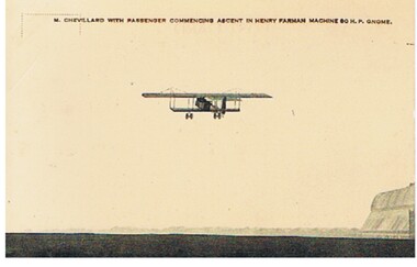 Postcard - BASIL WATSON COLLECTION:  POSTCARD, M. CHEVILLARD IN HENRY FARMAN BIPLANE