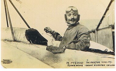 Postcard - BASIL WATSON COLLECTION: POSTCARD, M.PEGOUD IN BIPLANE