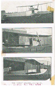 Postcard - BASIL WATSON COLLECTION:  POSTCARD, AVRO BI-PLANE 1912 MODEL