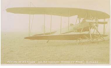 Postcard - BASIL WATSON COLLECTION: POSTCARD 100 HP ANZANI HANDLEY PAGE BIPLANE
