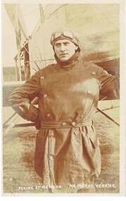 Postcard - BASIL WATSON COLLECTION: MR PIERRE VERRIER IN FLYING OUTFIT