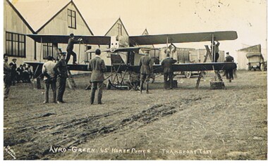 Postcard - BASIL WATSON COLLECTION: BIPLANE AVRO-GREEN 65