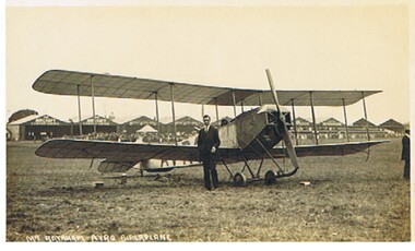 Postcard - BASIL WATSON COLLECTION: MAN STANDING  WITH BIPLANE