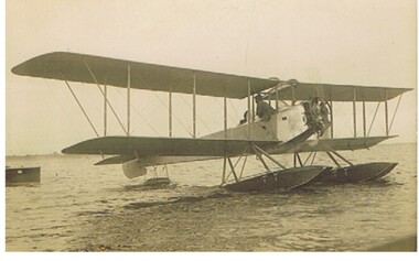 Postcard - BASIL WATSON COLLECTION: BIPLANE FLOATING ON WATER