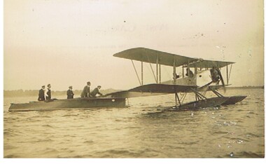 Postcard - BASIL WATSON COLLECTION: POSTCARD BIPLANE WITH BOAT ATTENDING