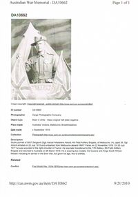 Document - ABBOTT COLLECTION:  HAROLD ATHELSTANE ABBOTT, Circa 1915