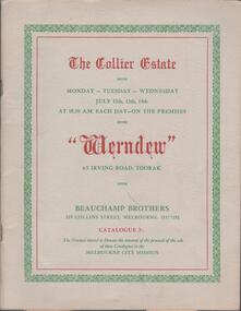 Book - AUCTION CATALOGUE: THE COLLIER ESTATE, 1954